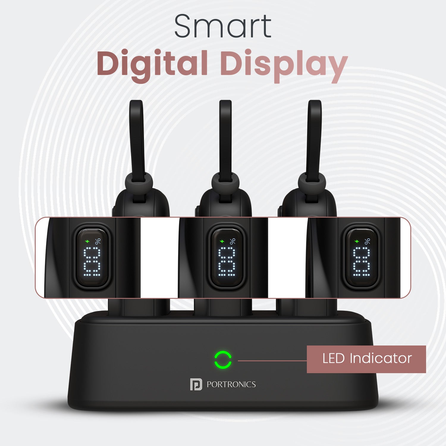 Power Bank for Student and Travelers – Power Shutter Home by Portronics, a Compact, Rechargeable, Fast-Charging Wireless Power Bank| power bank with digital display