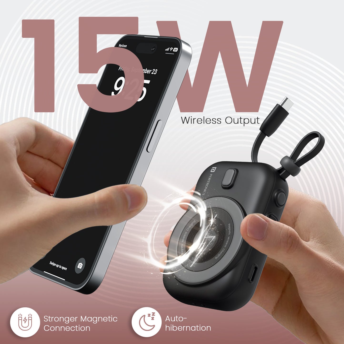 Power Shutter Home – Portronics Wireless Power Bank for iPhone with 15W Output| best power bank for iphone