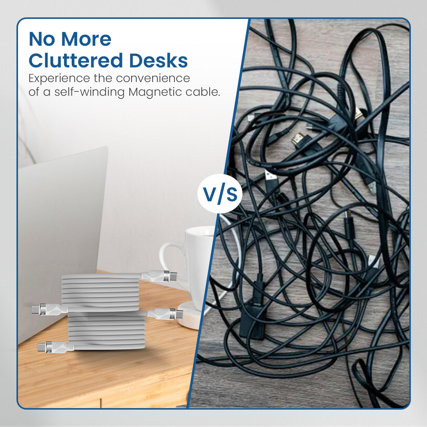 Type C to Type C Cable Fast Charging – Snaplink C Square Magnetic USB Data Cable for Android Phones, Laptops