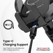 Portronics Charge Clamp 2 Mobile Holder for car with 15W Charger type C