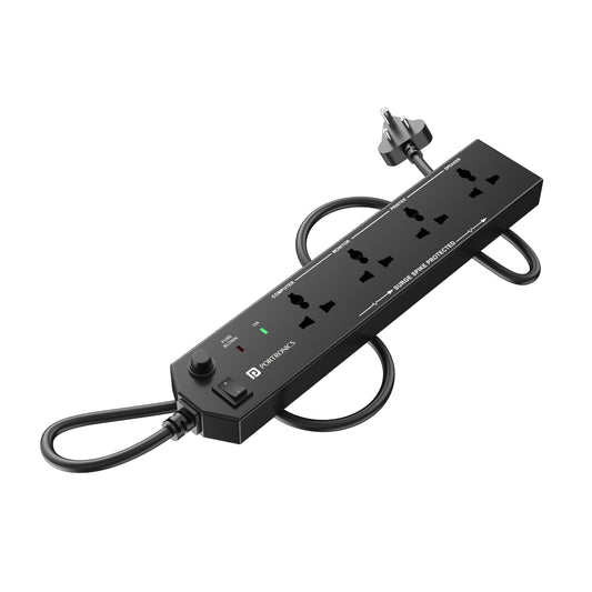 Black Portronics Power Plate 10 with 4 Power Sockets 1500W Power Converter