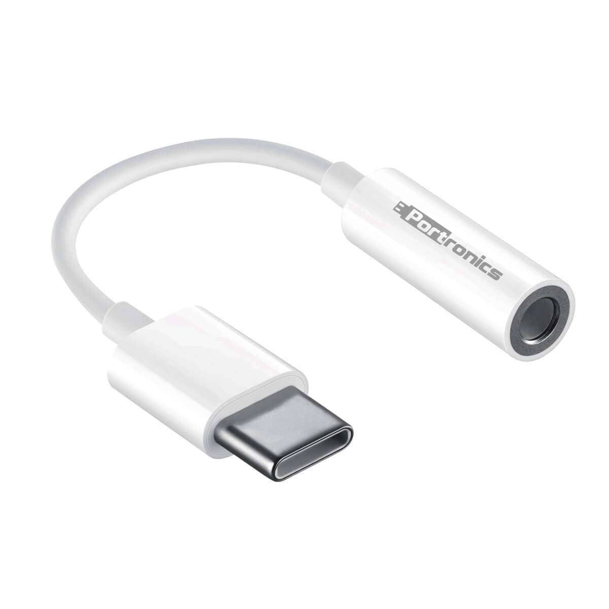 White| Portronics iKonnect-C, 3.5mm AUX For Type C Enabled Devices