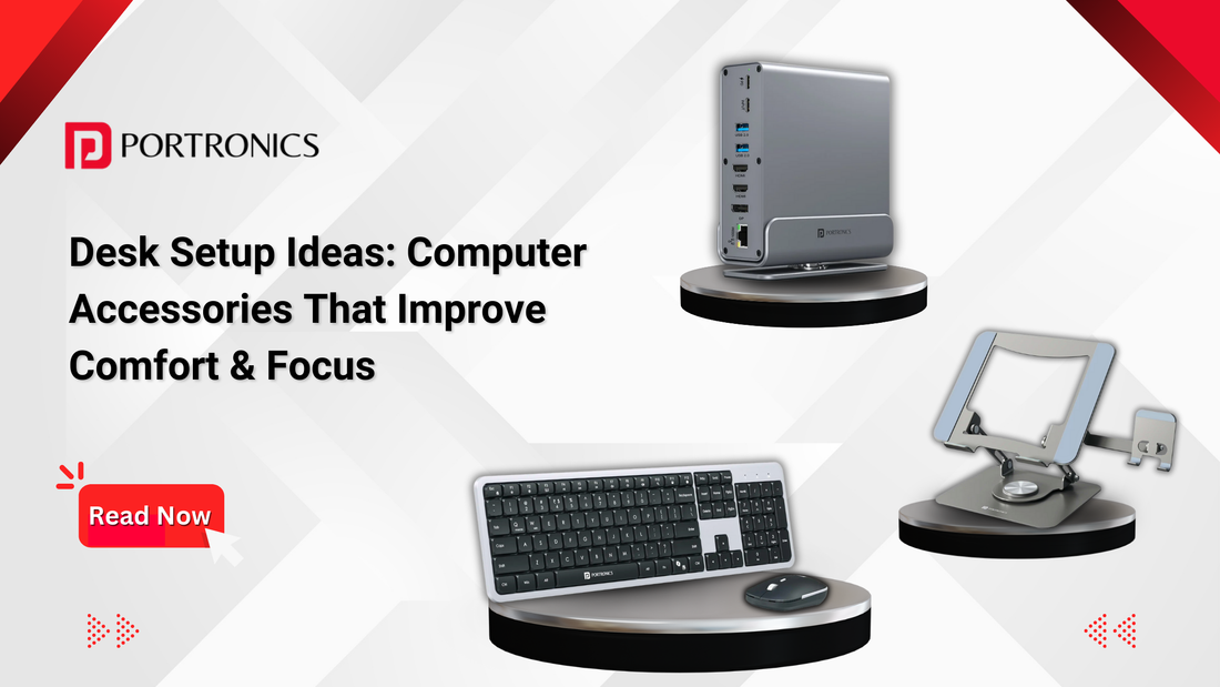 desk setup ideas computer accessories that improve comfort & focus