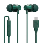 Portronics conch beta c type c earphones green
