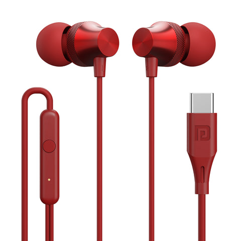 Portronics conch beta c type c wired earphones for all type enable mobile
