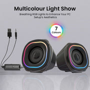Portronics In Tune 5 12 watts portable usb pc speaker comes with multicolor rgb lights