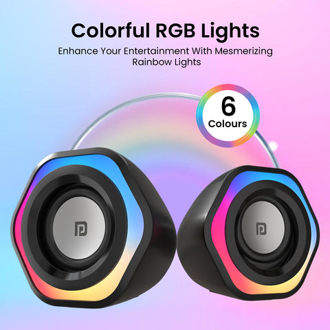 Portronics In Tune 4 6 watts portable usb speaker comes with colorful rgb lights