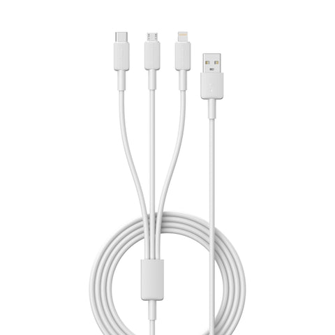Simplify charging with Portronics Konnect Link 3. Connect Lightning, Micro USB, and Type-C devices with this compact, tangle-free 3-in-1 cable. Efficient and convenient charging solution