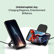 Portroncis freedom 15 plus wireless charging pad with phone stand for uninterrupted entertainment