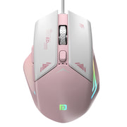 Portronics Vader white and pink Gaming Mouse With 6 Button Design