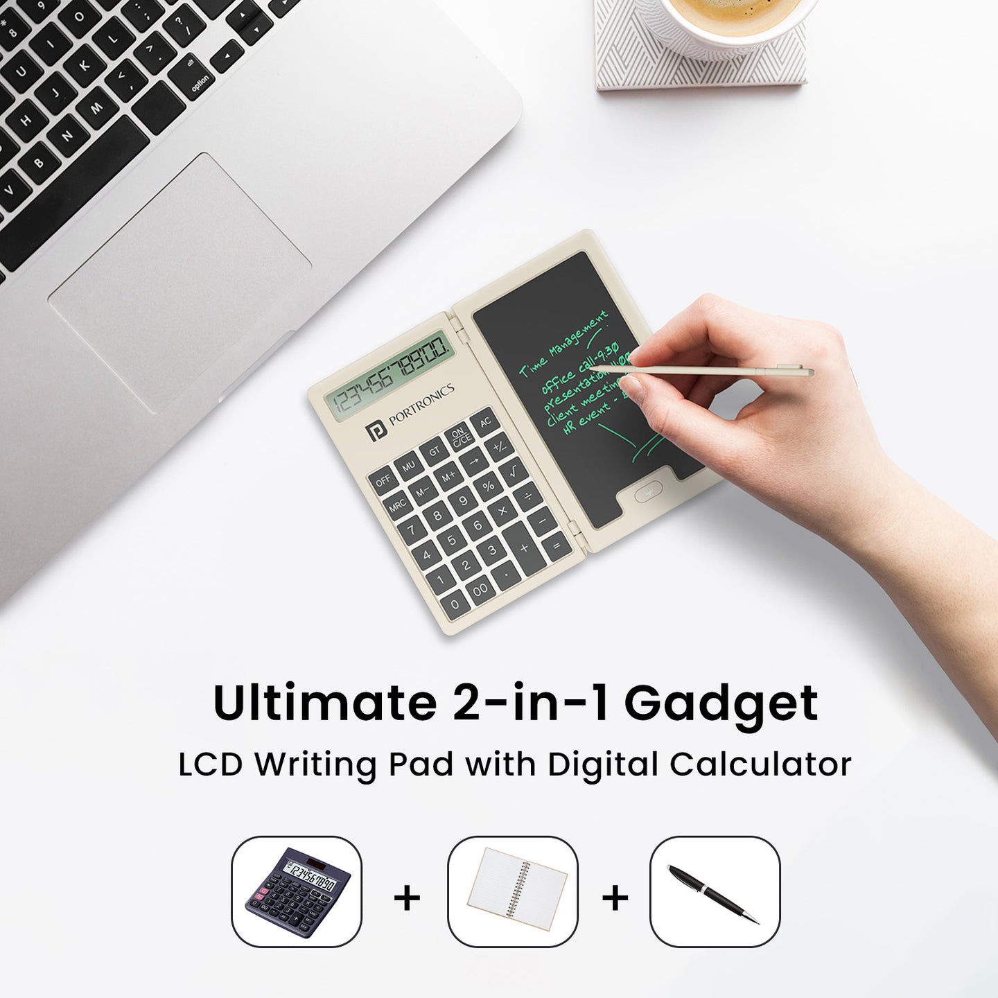 Shop Portronics Ruffpad Calc Mini Digital Calculator with LCD writing pad