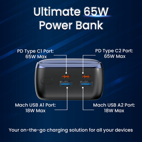 Portronics Ampbox 27K 27000mah fast charging  65w power bank 