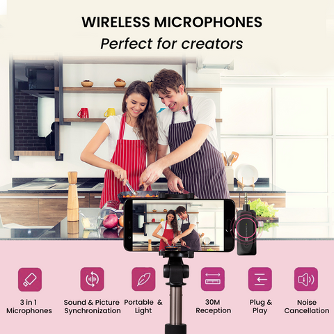 Portronics dash 5 omni direction  3 in 1 wireless microphone audio accessories 