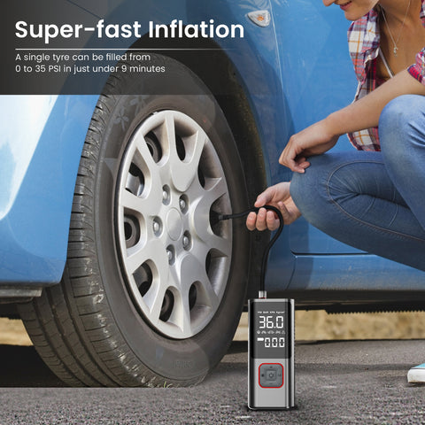 Portronics vayu 2.0 portable tyre inflator| super fast filling with car tyre inflator