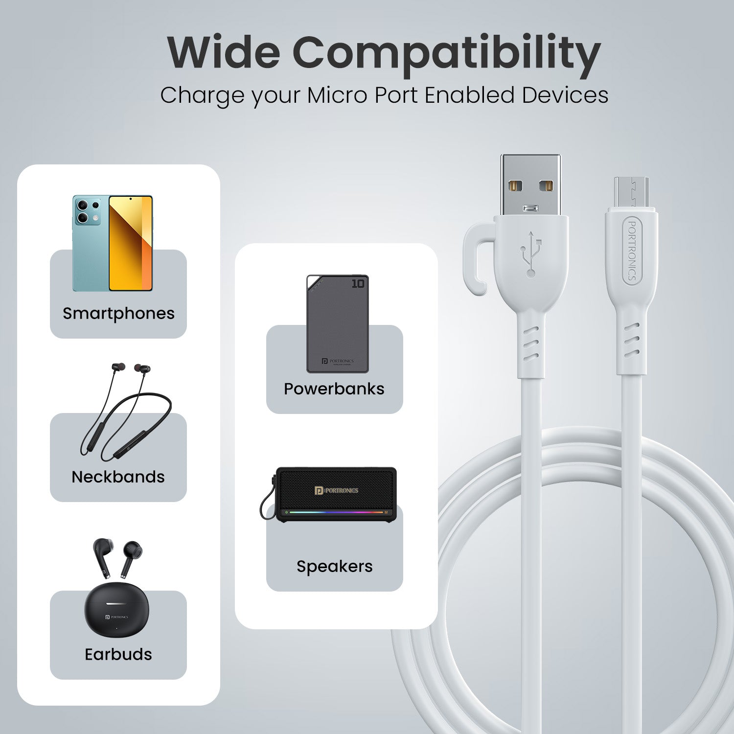 Compatible with all micro USB devices, this high-quality cable is
