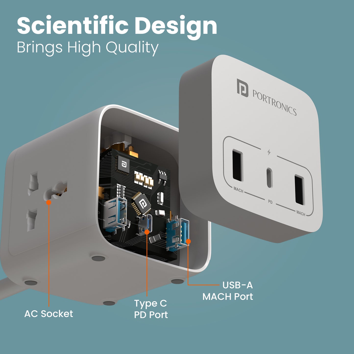Portronics Adapto volt 20 2500w high quality smart power extension for all your devices
