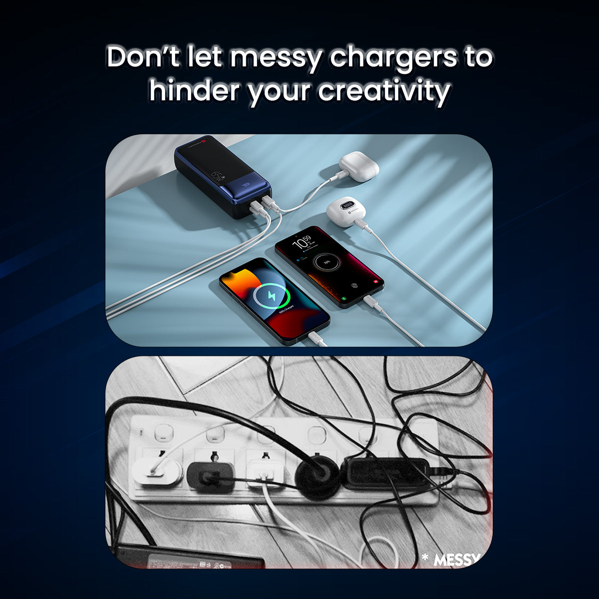Black Portronics Ampbox 27K 27000mah fast charging 65w power bank for laptop and mobile with real time display