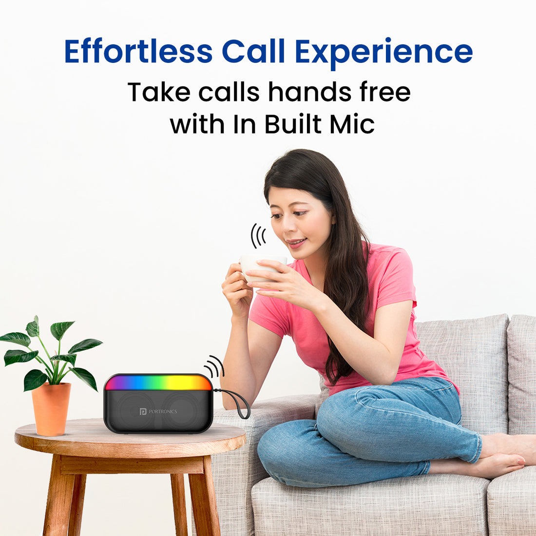 Potronics Plug Buy Portronics Pulg 2-8W Portable Bluetooth Speaker With RBG