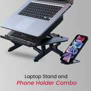 Portronics My Buddy Hexa 33: Portable Laptop Stand with Phone holder