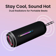Portronics Breeze 6 35w portable wireless party speaker comes with dual radiators for extra bass
