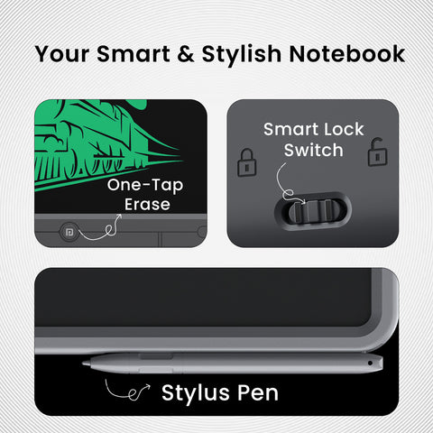 Portronics Ruffpad 21 Lcd writing pad comes with smart lock 