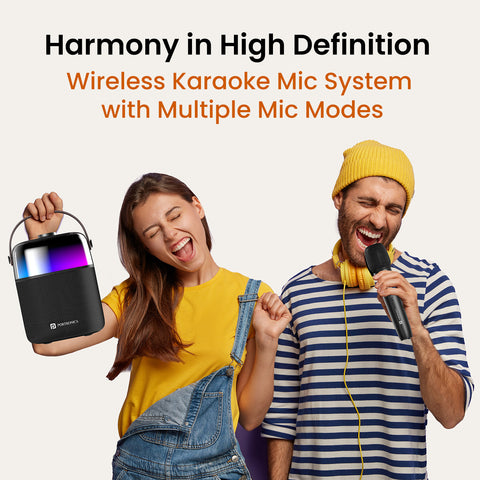 portronics dash 4 wireless portable party speaker with Karaoke mic system