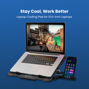 Portronics My Buddy Air 3 Laptop Cooling Pad | laptop stand with fan| gaming laptop stand with fan