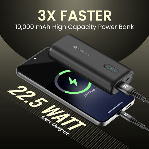 Portronics PowerPod 10K 10000mah Smallest Power Bank| 10000mah Power Bank with 22.5w output
