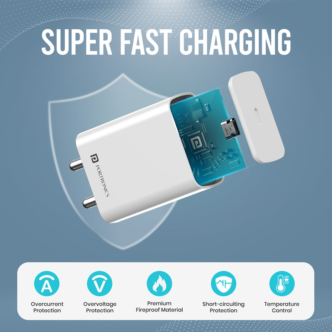 Shop Portronics Adapto 25 Pro - 25W PD Fast Mobile Charger