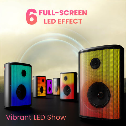 Portronics Dash 8 bluetooth party speaker comes with full screen led light effect