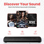 Portronics Pure Sound Pro X 80w soundbar with wired subwoofer comes with 3eq modes
