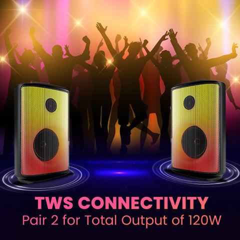 Portronics Dash 8 portable party speaker comes with tws connectivity for non party
