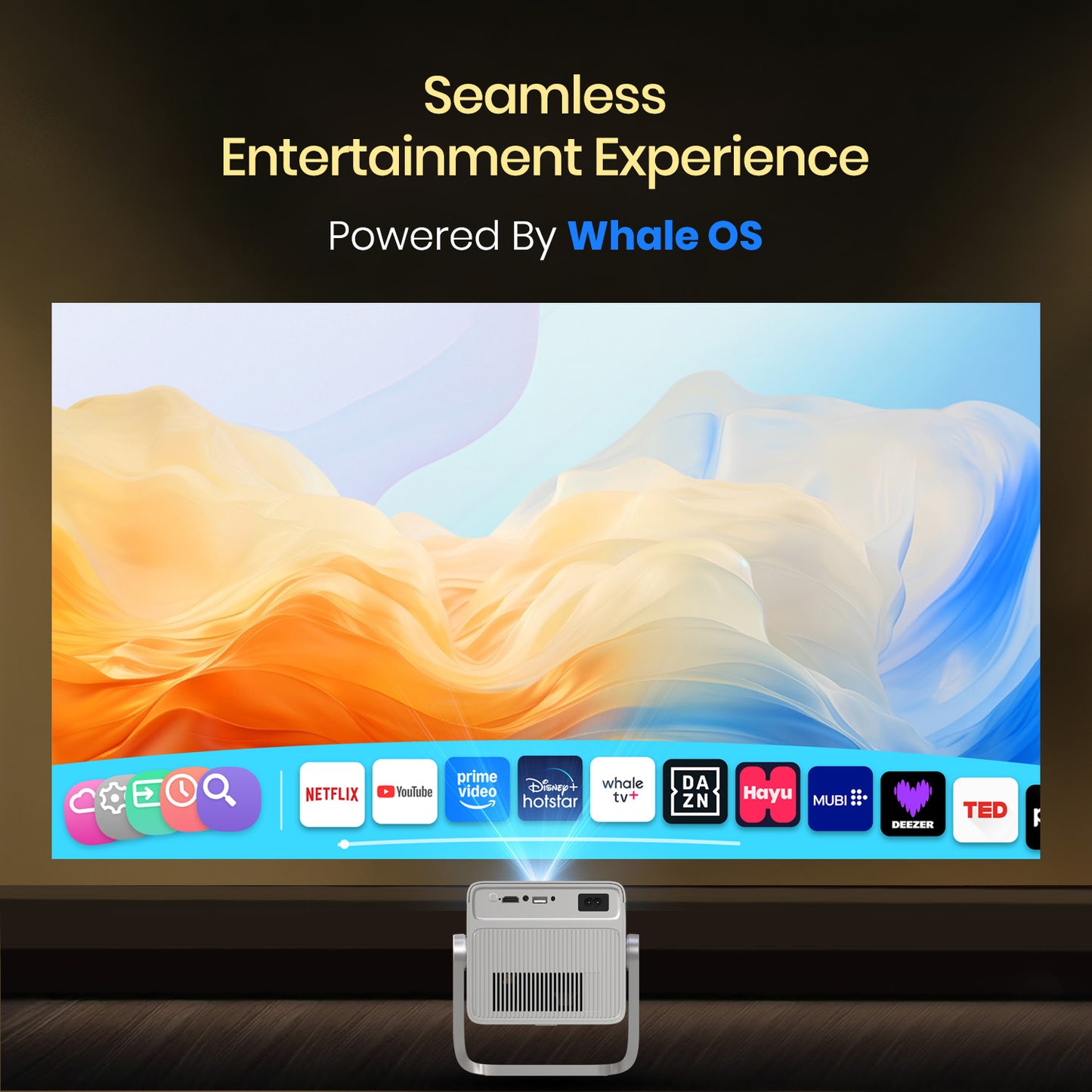 Beem 570 Smart Android Projector Powered by Whale OS – Seamless Entertainment Experience with Android 13 Interface for Home