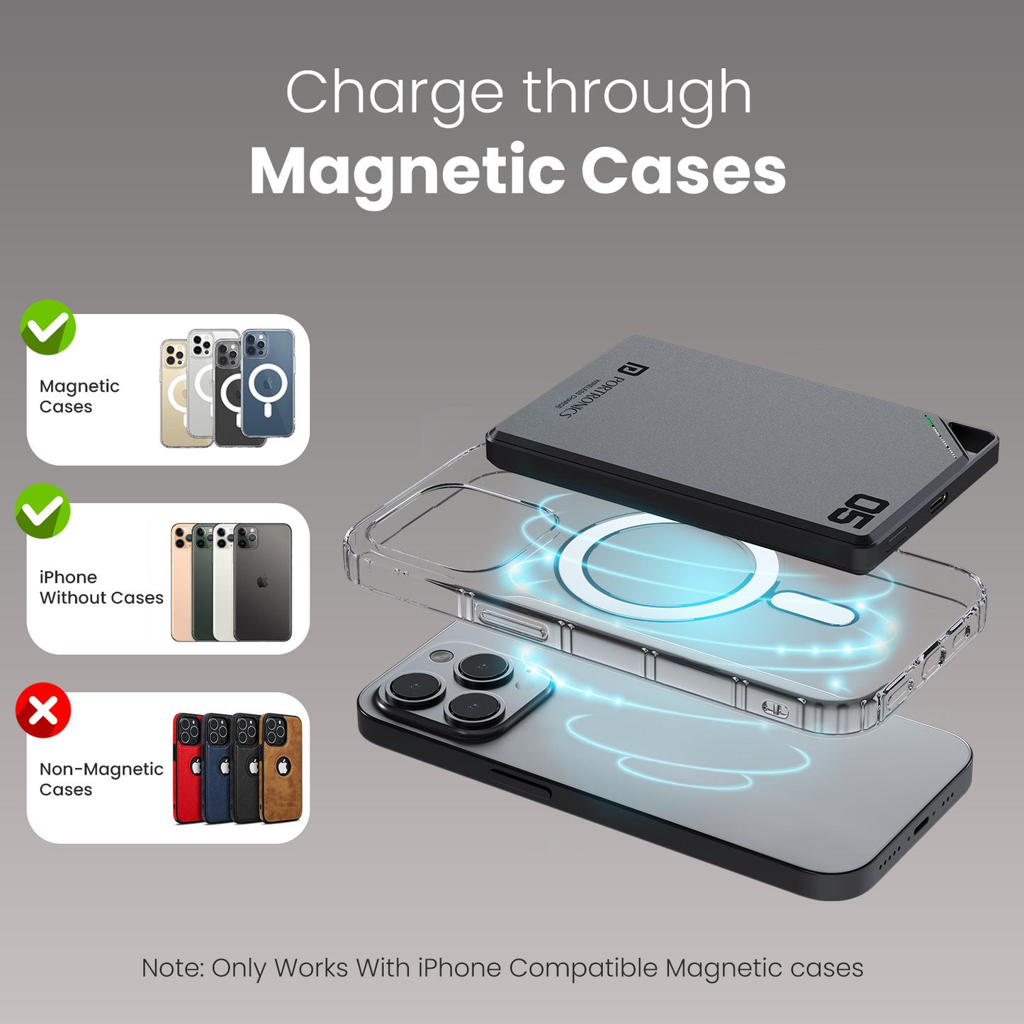 Boosty 5K durable and compact wireless power bank with Type-C PD and magnetic charging support for mobile devices