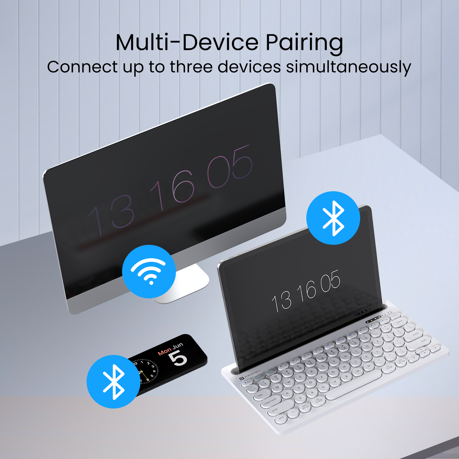 White Bubble Dock Tablet Keyboard with Case, combining convenience and protection while ensuring seamless connectivity for productivity on the go
