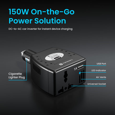 Buy Portronics CarPower One - Car Power Inverter & USB Charger