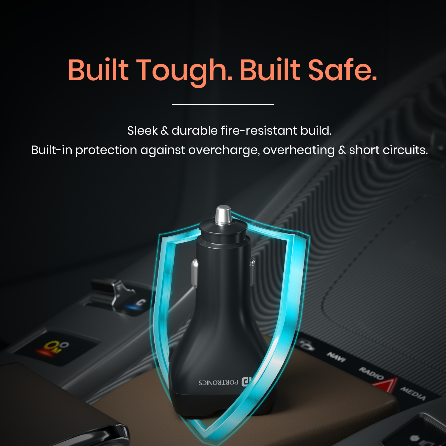 Car Power Quard 111W Car Power Device | QC Fast Car Charger Adapter | Dual USB + Type-C Ports | Essential Car Accessories for Travel