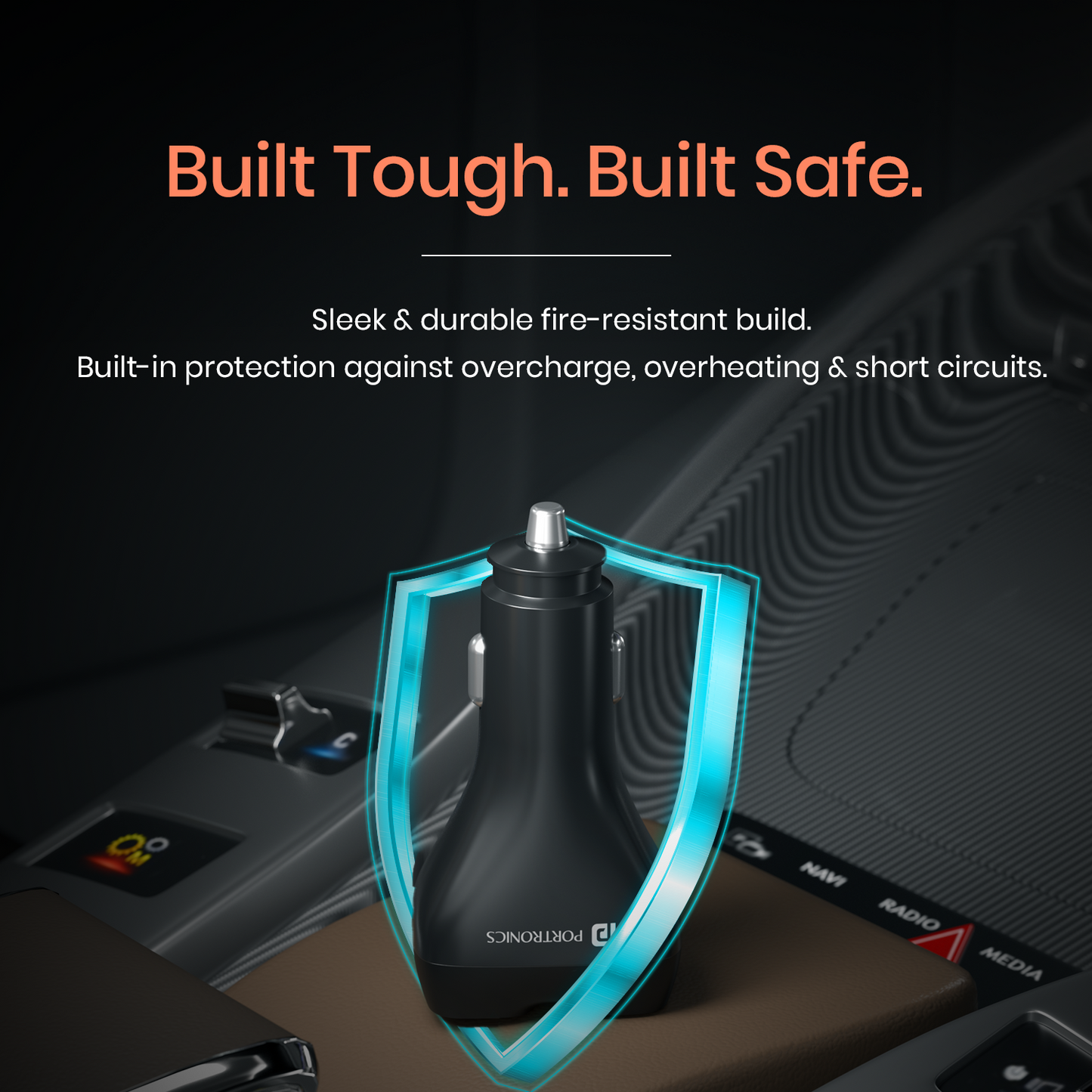 Car Power Quard 111W Car Power Device | QC Fast Car Charger Adapter | Dual USB + Type-C Ports | Essential Car Accessories for Travel
