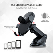 Portronics Clamp M3 car mobile holder fo 4 to 6 inch phones