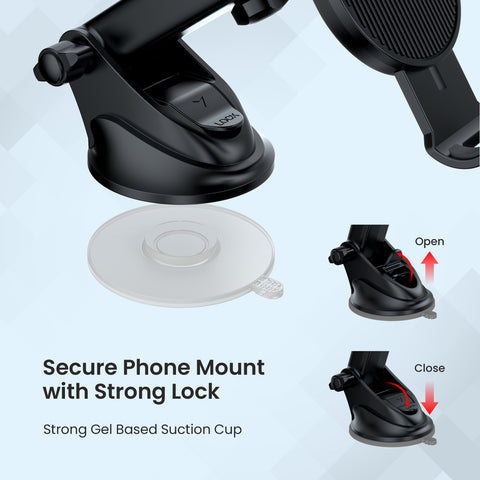 Portronics Clamp M3 car Smartphone holder with secure phone mount  and strong lock