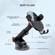 Portronics Clamp M3 car Smartphone holder with 360degree rotation