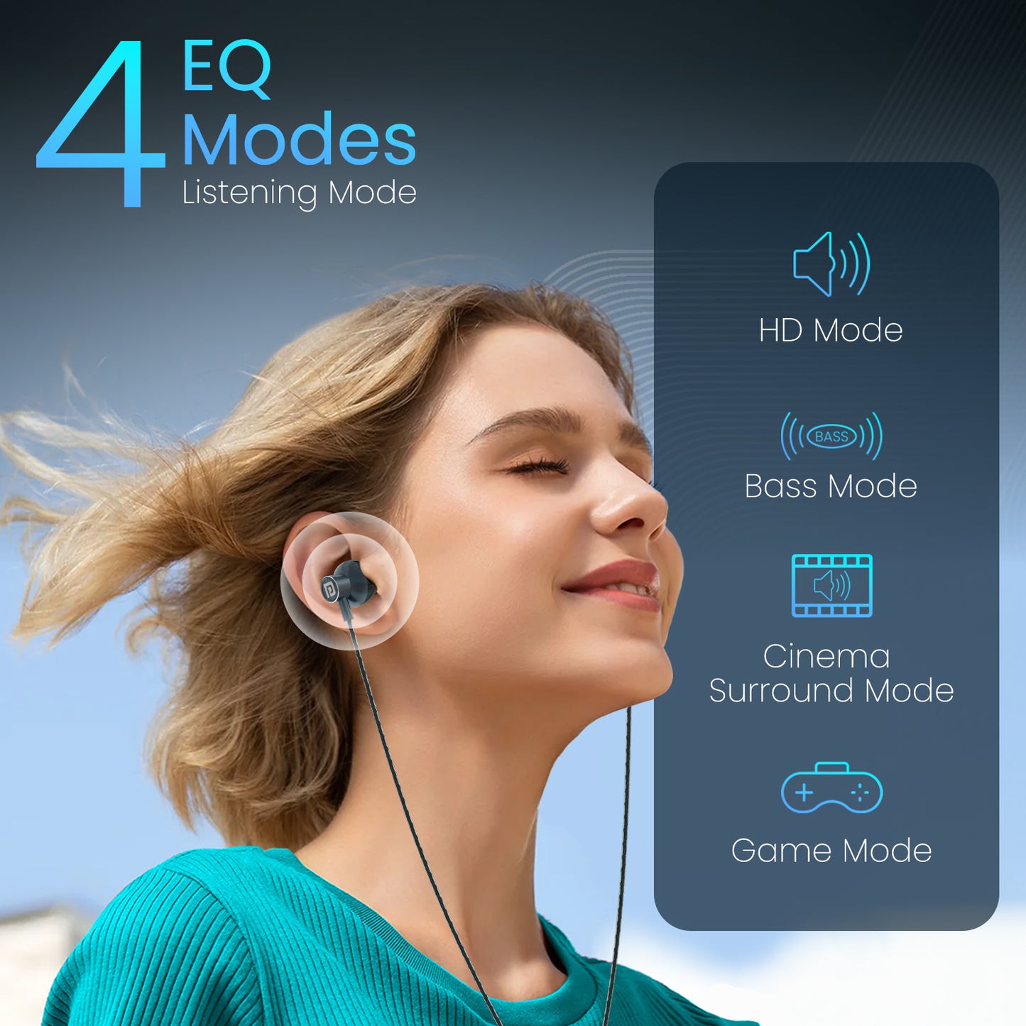 Conch One by Portronics is a top choice for best wired earphone for calling and music—featuring built-in mic, 8 karaoke modes, 4 EQs, deep bass, tangle-free Type C connector, perfect fit, and compatibility with karaoke apps and mobile devices