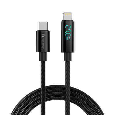 Portronics Konnect view 27w fast lighting charging cable