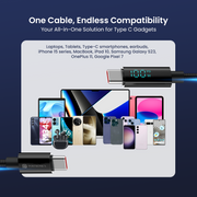 Portronics Konnect View 100 type c to type c pd fast charging cable with endless compatibility