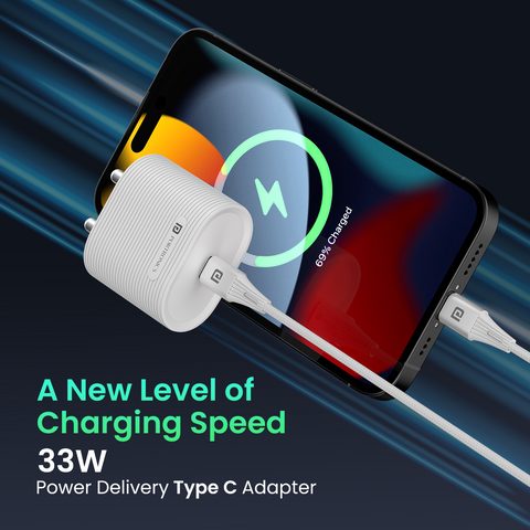 Portronics Adapto  33G Plus 33w fast wall charger with type c port