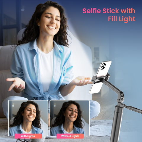 Portronics Lumistick Pro selfie Stick with fill light