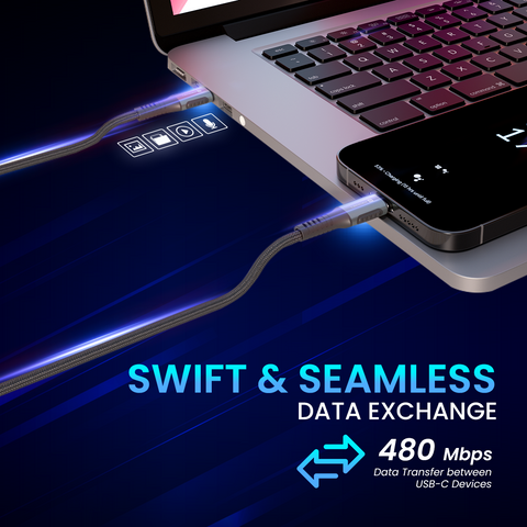 Portronics Konnect 240C type c charging cable with fast data transfer