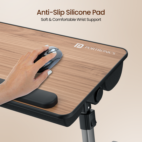 Portronics my buddy z laptop table for bed with anti slip silicone pad for extra support