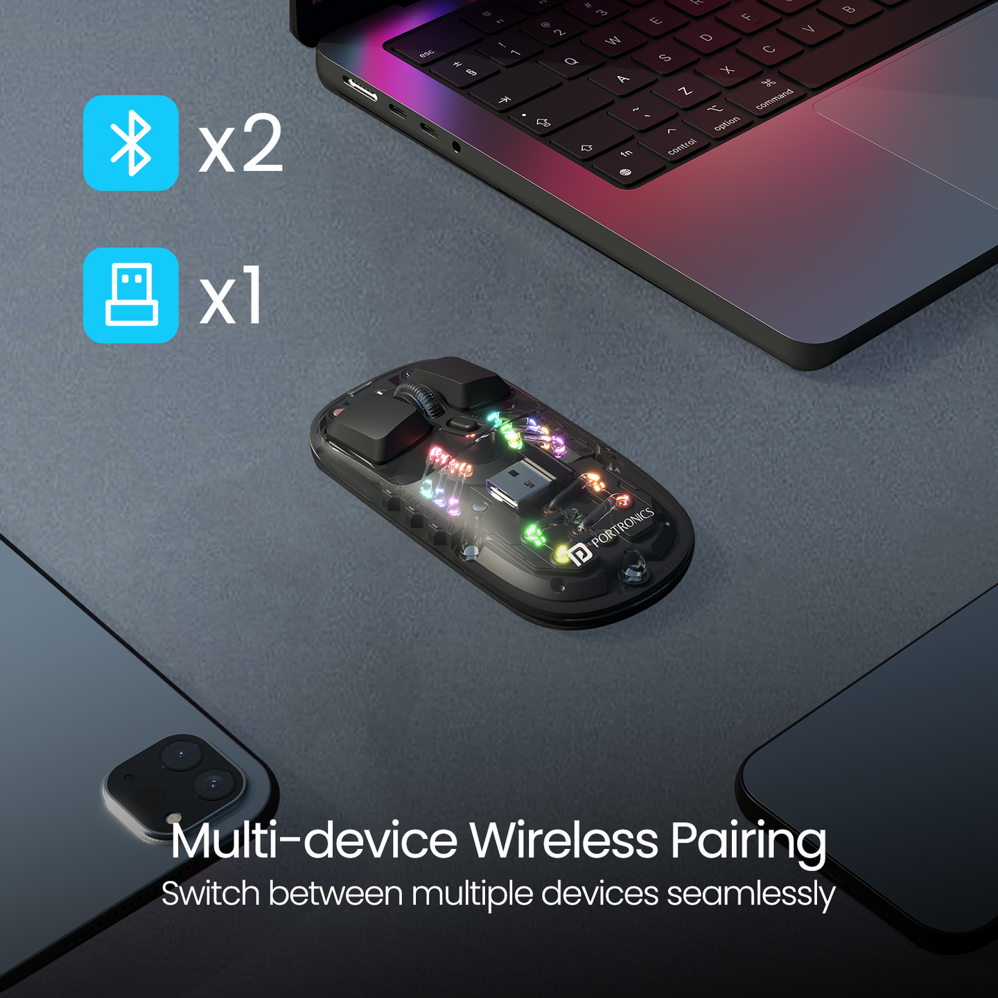 Shop Portronics New Toad 5 Wireless Mouse With RGB Lighting