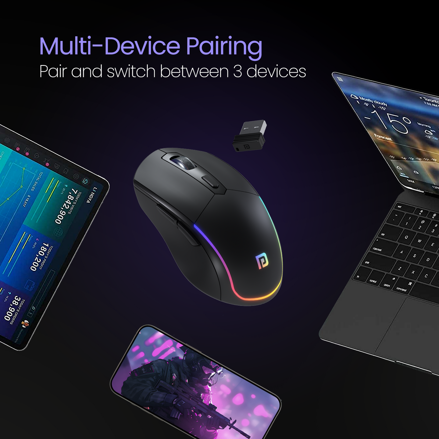 Patronics Mouse Portronics Toad One Rechargeable Wireless Mouse For Laptop